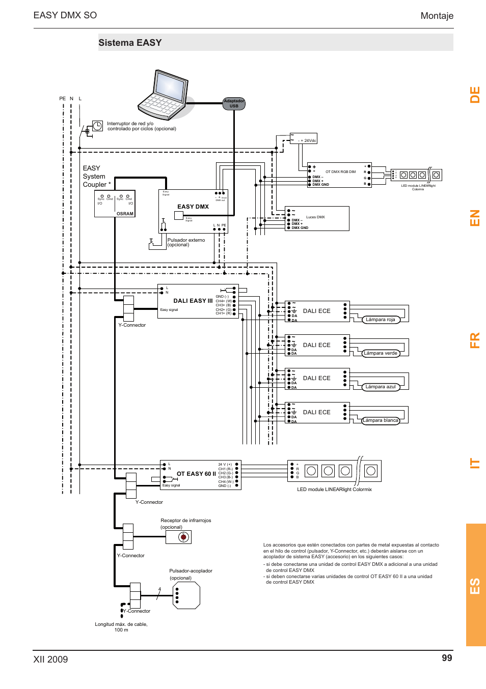 De en fr it es, Easy system coupler | OSRAM EASY DMX 16x4 SO User Manual | Page 99 / 114