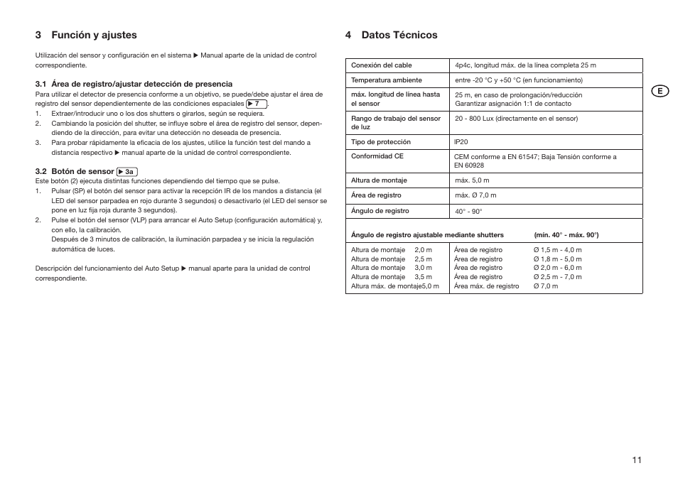 3 función y ajustes, 4 datos técnicos | OSRAM DALIeco LS User Manual | Page 11 / 16