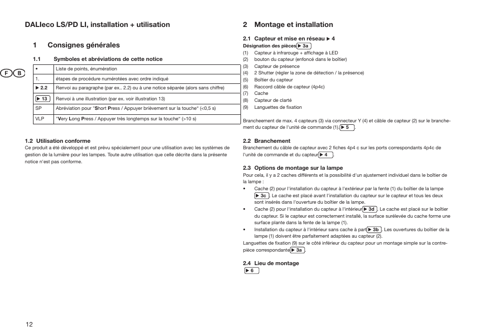 2 montage et installation | OSRAM DALIeco LS User Manual | Page 12 / 16