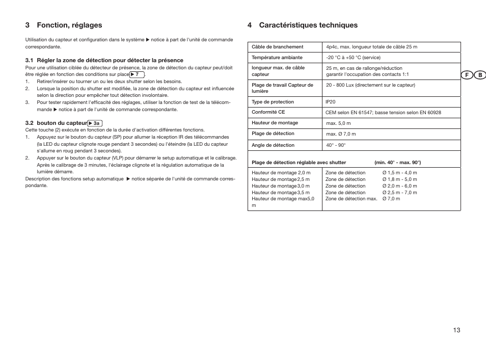 3 fonction, réglages, 4 caractéristiques techniques | OSRAM DALIeco LS User Manual | Page 13 / 16