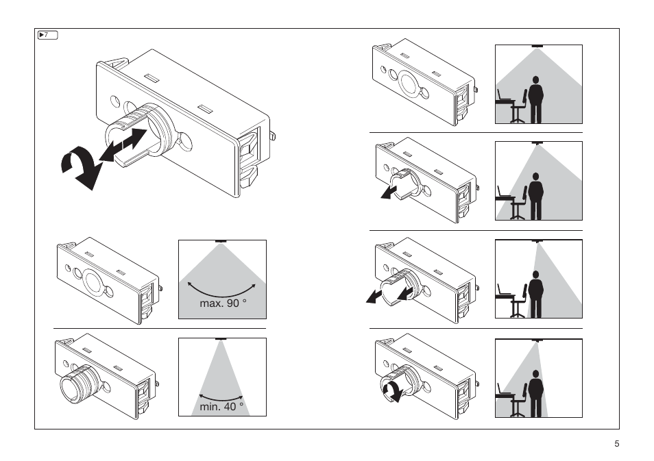 Max. 90 ° min. 40 | OSRAM DALIeco LS User Manual | Page 5 / 16
