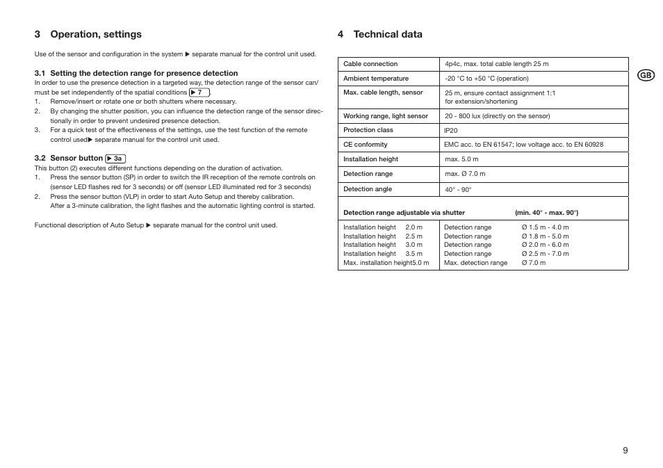 3 operation, settings, 4 technical data | OSRAM DALIeco LS User Manual | Page 9 / 16