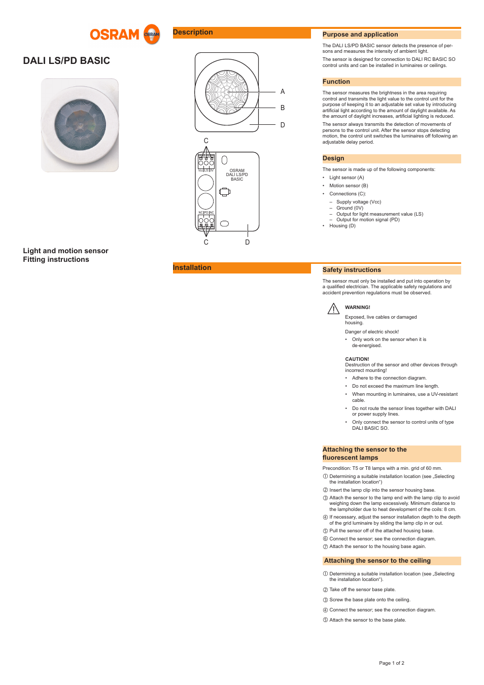 OSRAM PD BASIC User Manual | 2 pages