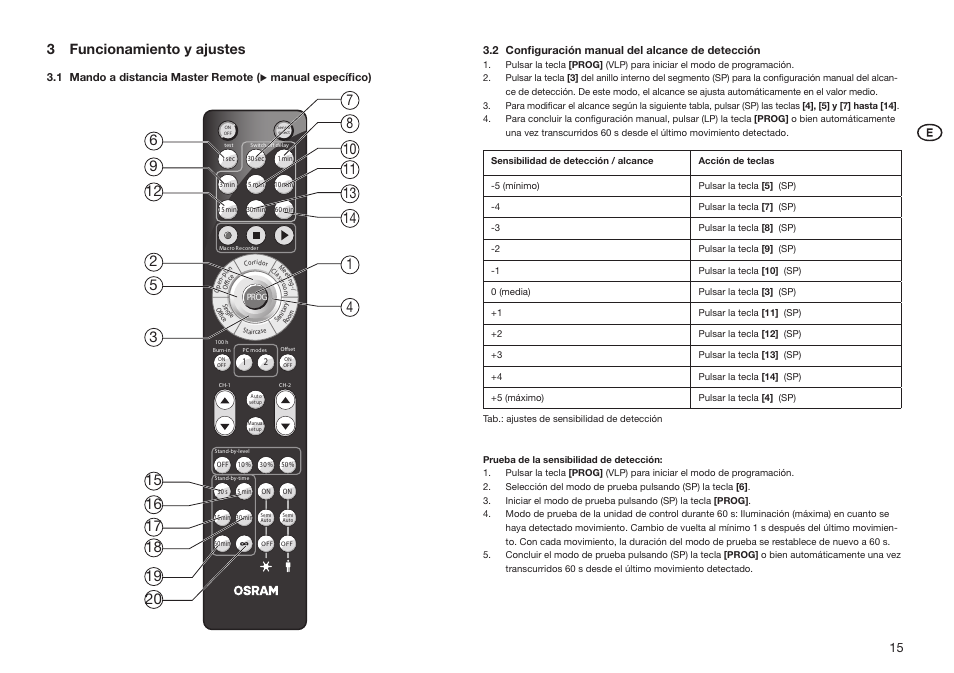 3 funcionamiento y ajustes | OSRAM HF LS LI User Manual | Page 15 / 28