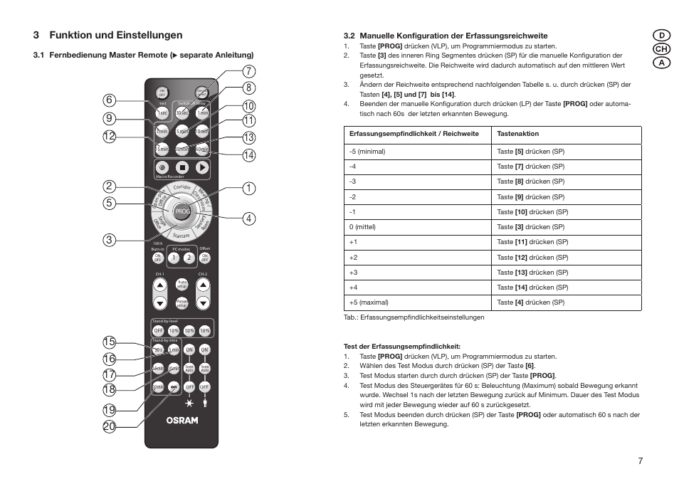 3 funktion und einstellungen | OSRAM HF LS LI User Manual | Page 7 / 28