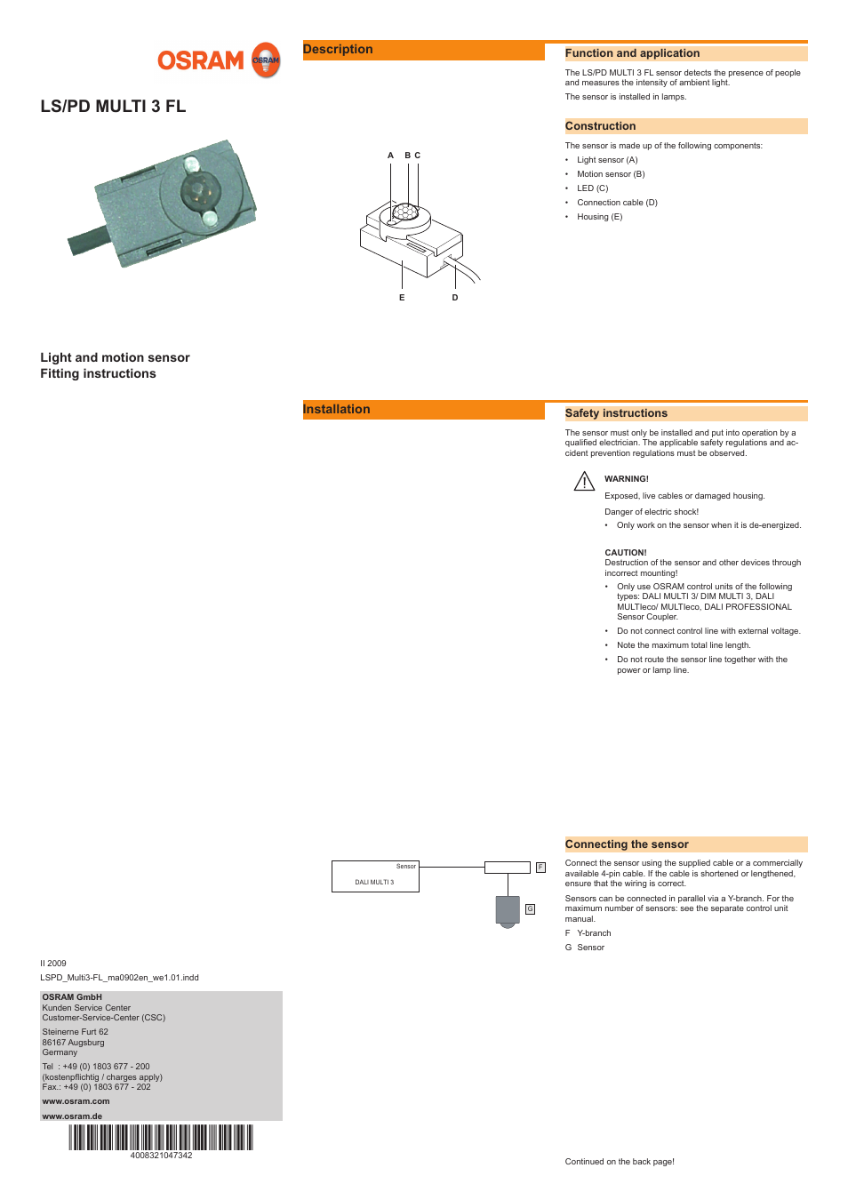 OSRAM LS__PD MULTI 3 FL User Manual | 2 pages