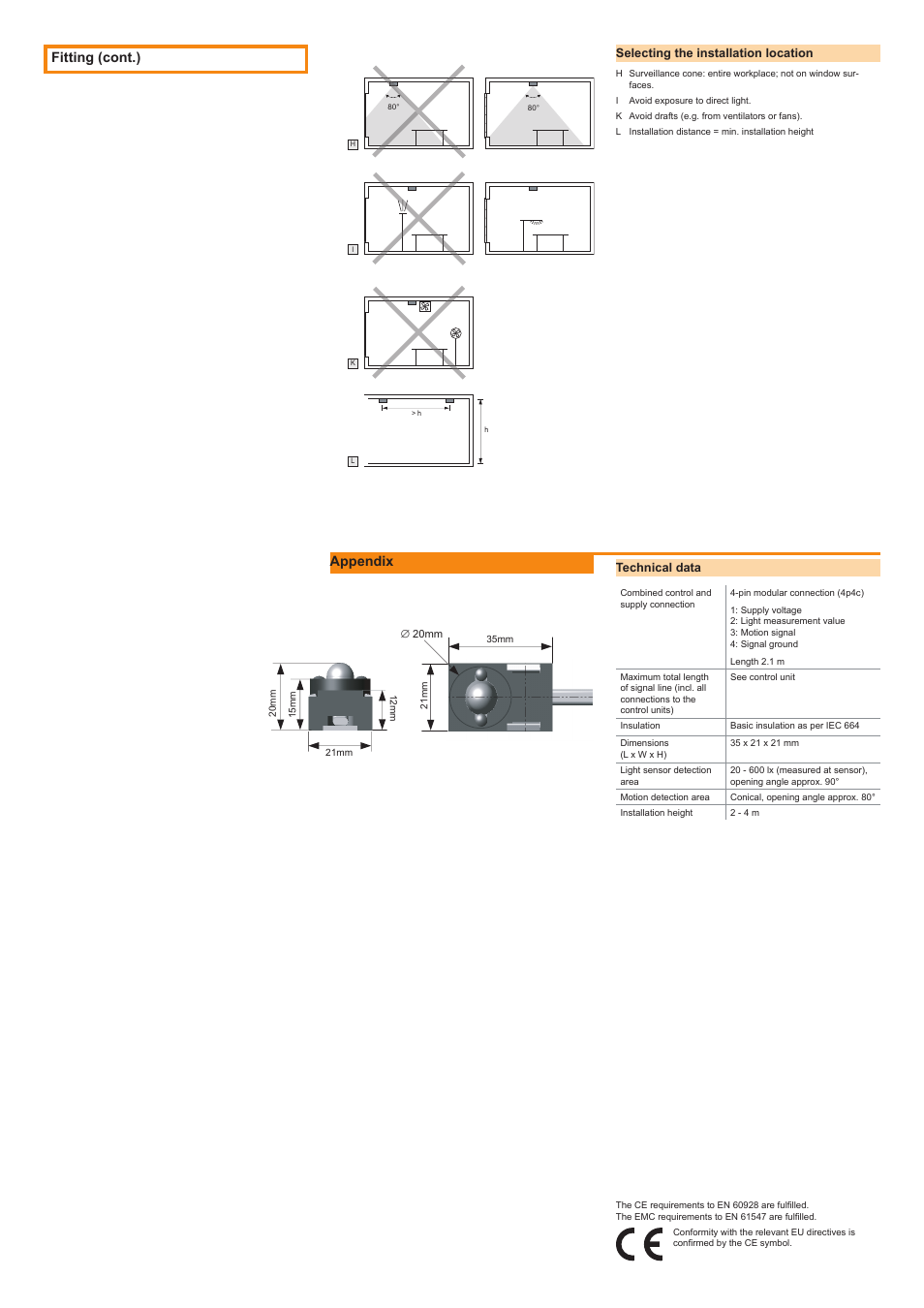 Fitting (cont.), Appendix | OSRAM LS__PD MULTI 3 FL User Manual | Page 2 / 2