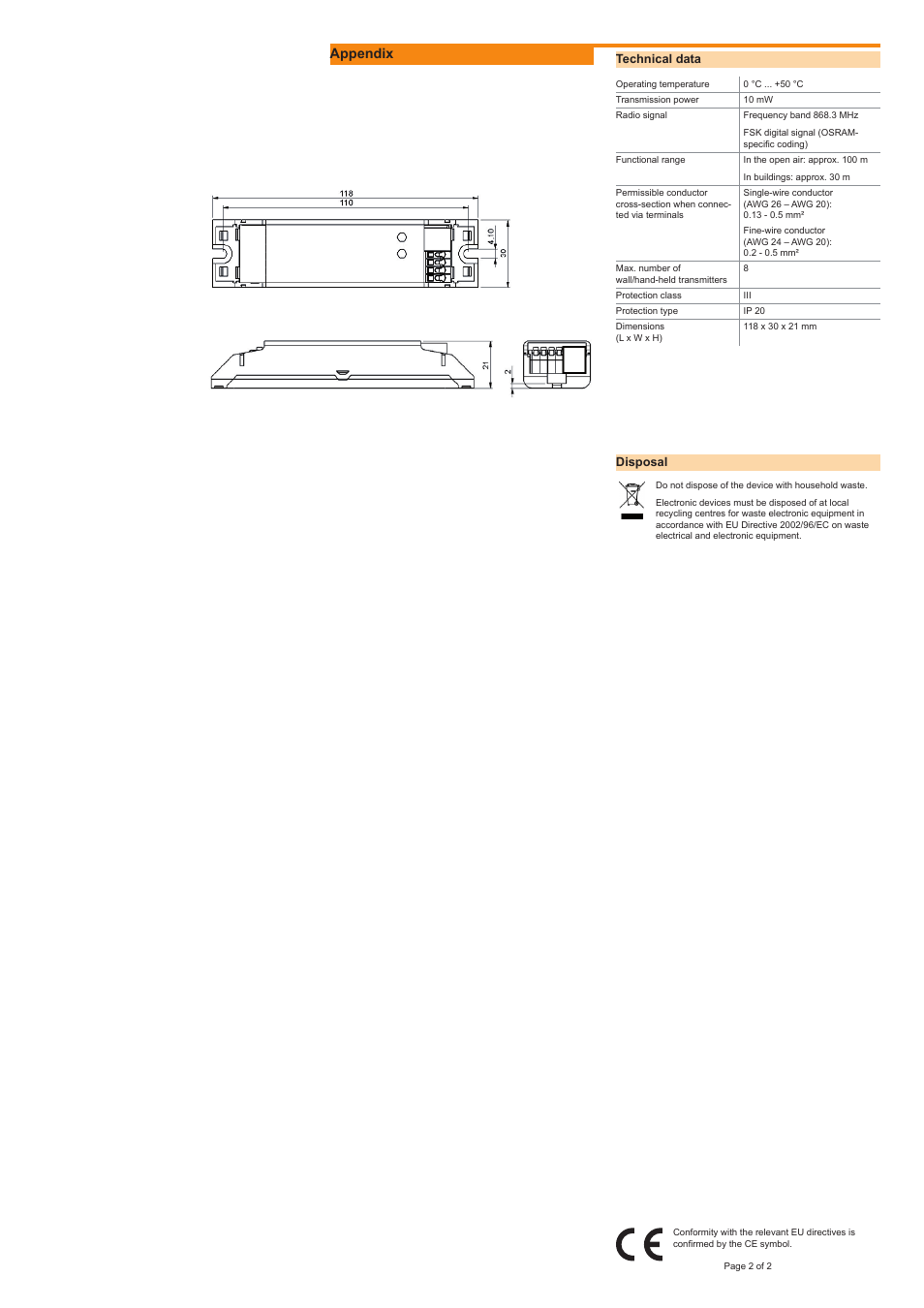 Appendix | OSRAM EASY RC User Manual | Page 2 / 2