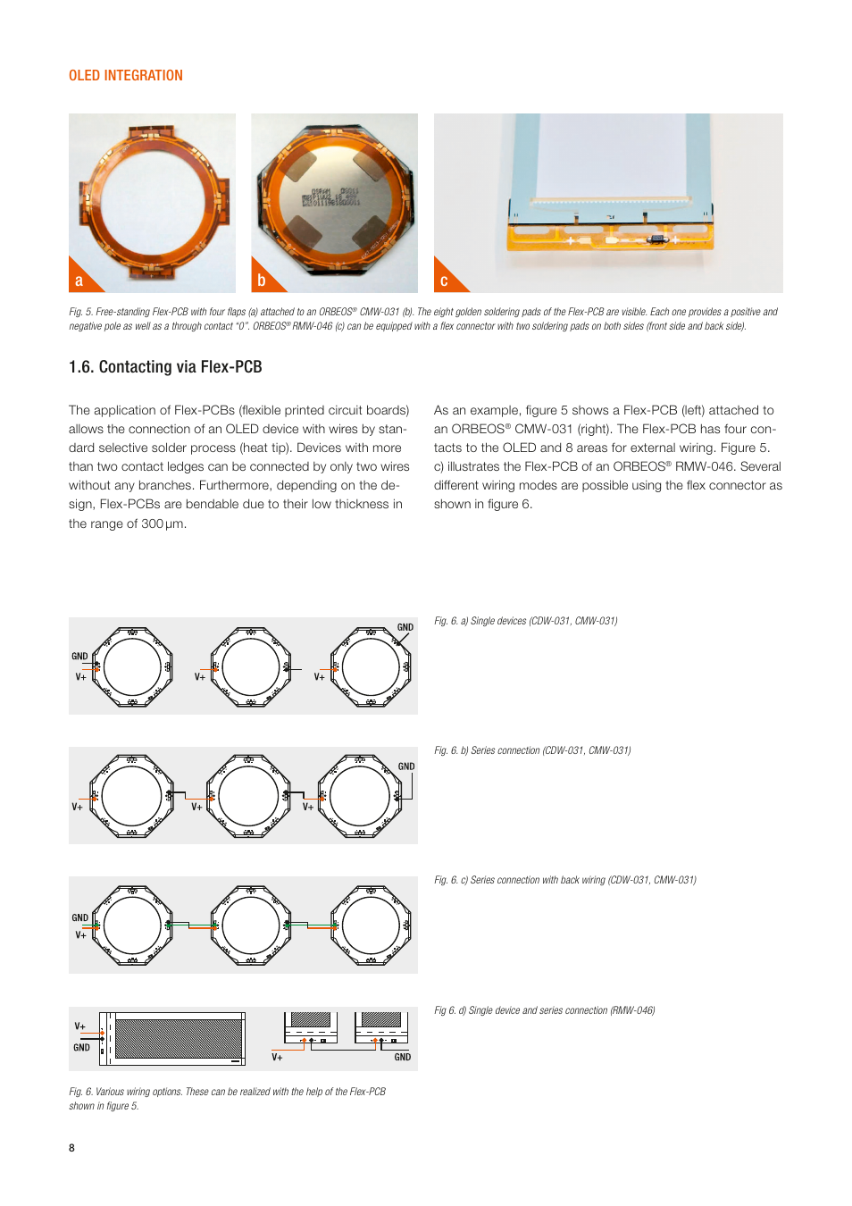 Contacting via flex-pcb, Ab c | OSRAM ORBEOS Components User Manual | Page 8 / 20