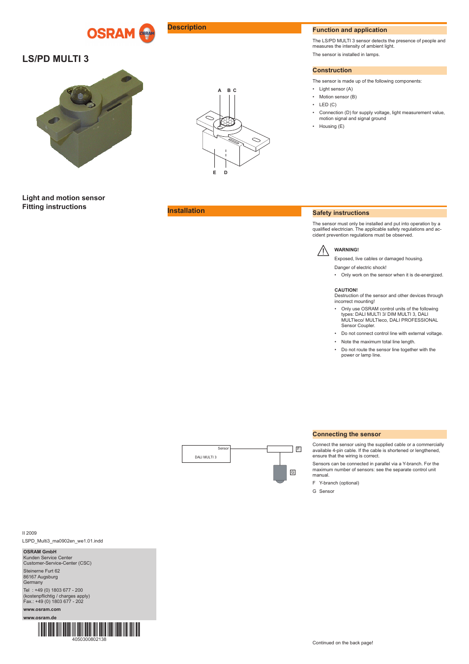 OSRAM PD MULTI 3 User Manual | 2 pages