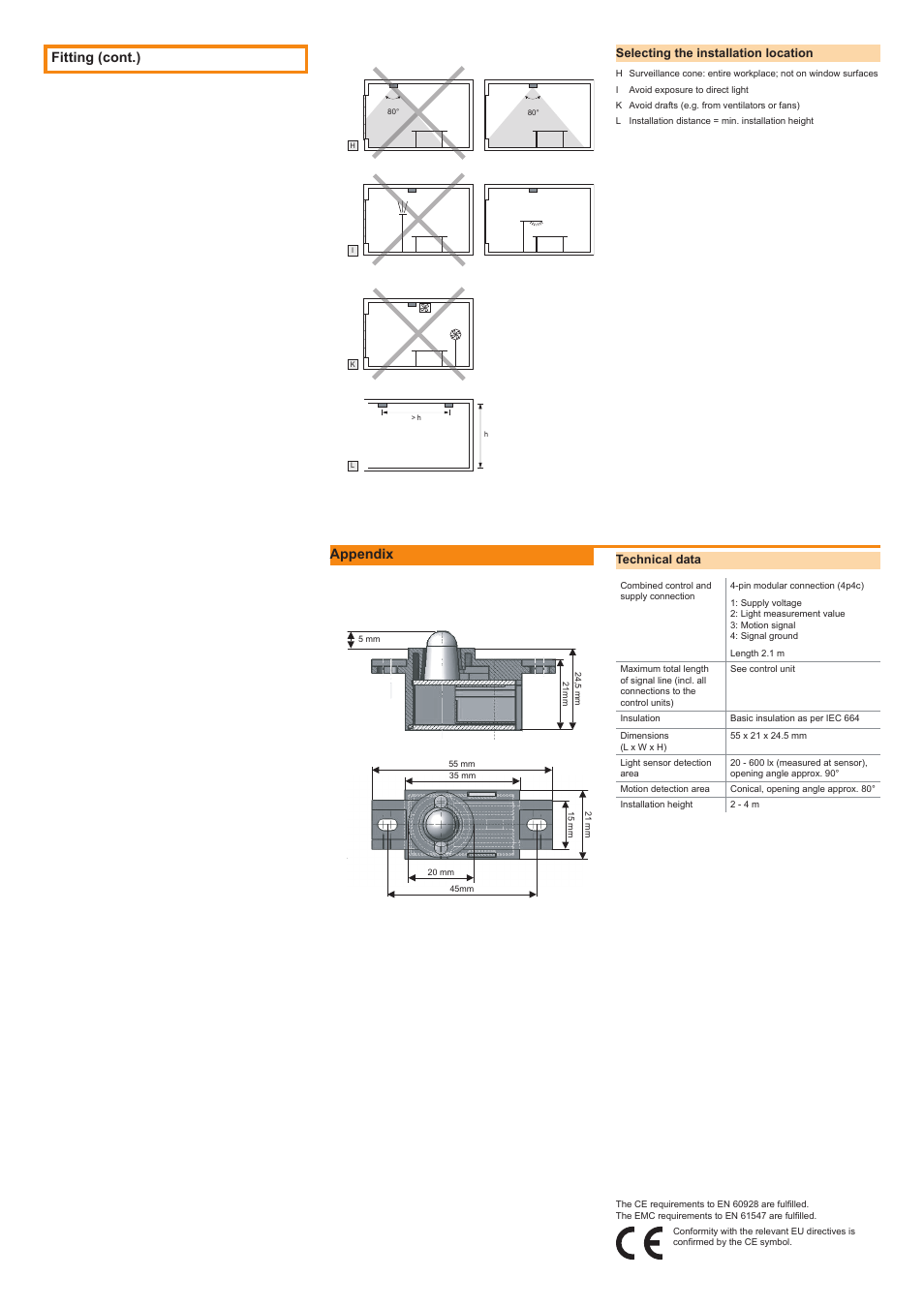 Fitting (cont.), Appendix | OSRAM PD MULTI 3 User Manual | Page 2 / 2