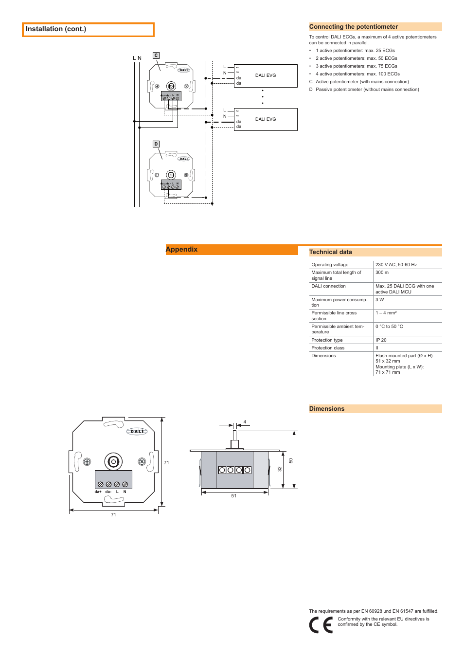 Installation (cont.), Appendix | OSRAM DALI MCU User Manual | Page 2 / 2