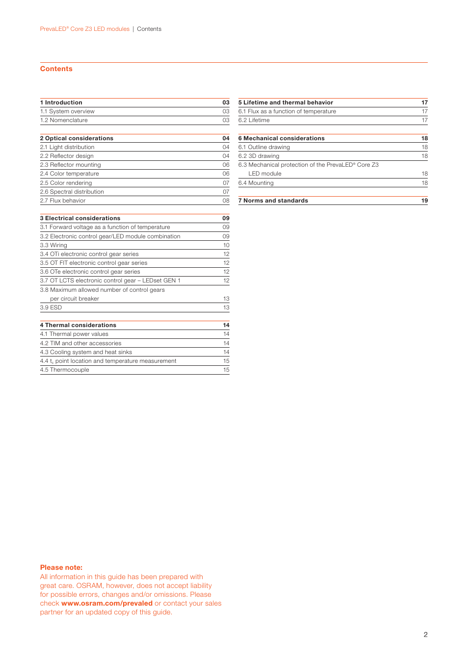 OSRAM PrevaLED Core Z3 User Manual | Page 2 / 20