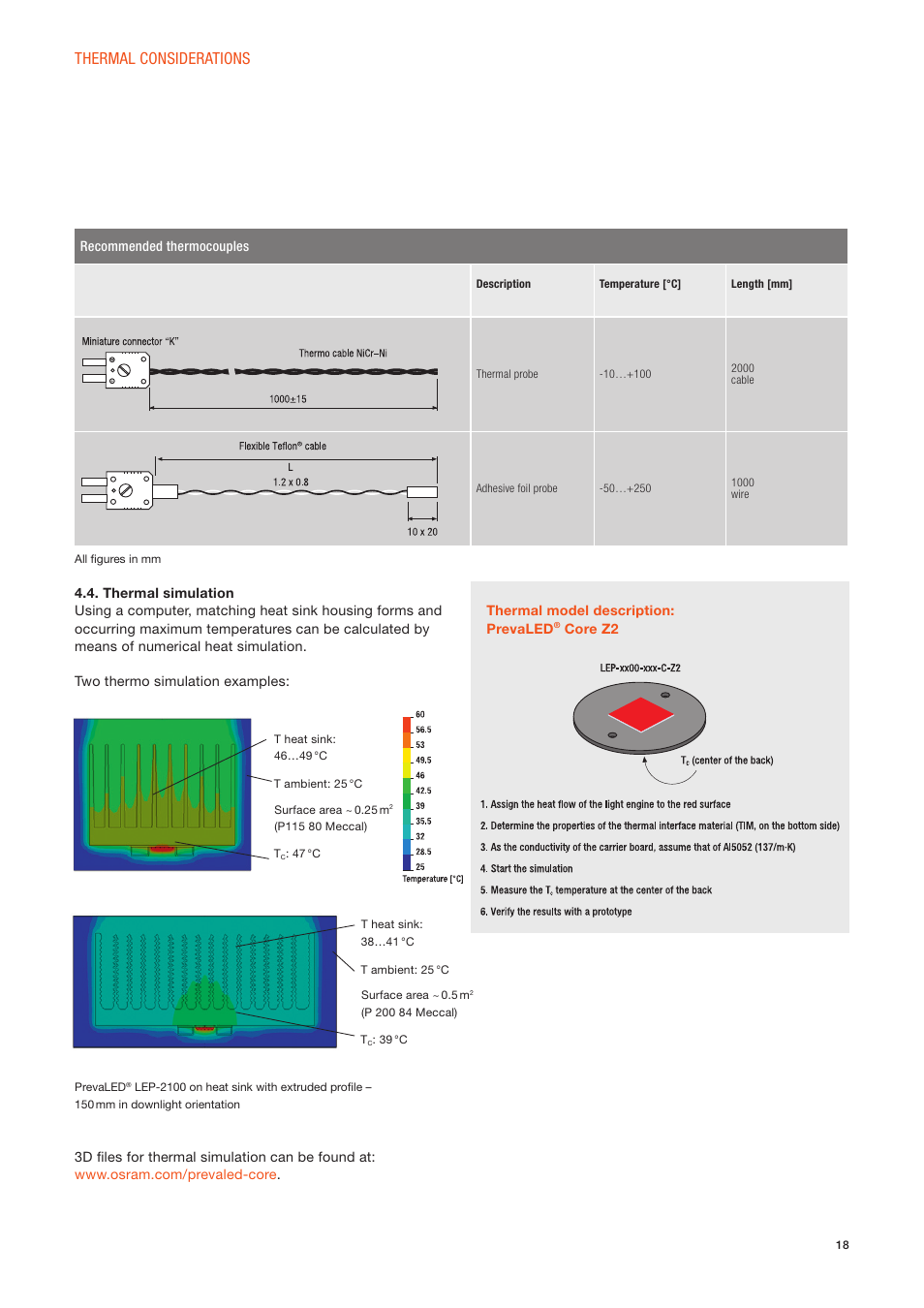 Thermal considerations | OSRAM PrevaLED Core Z2 User Manual | Page 18 / 27