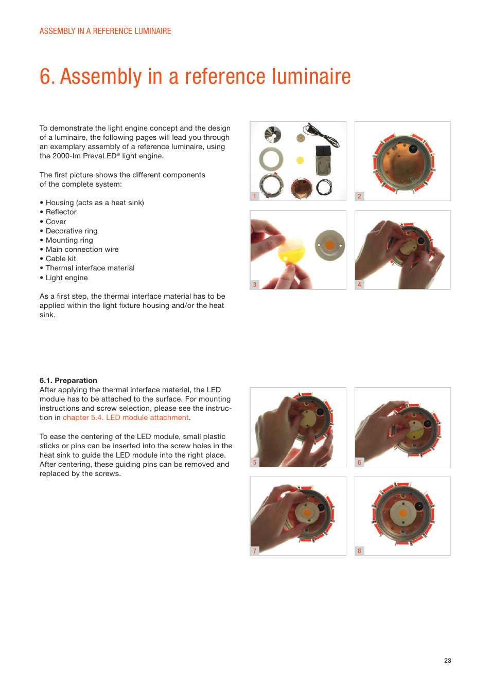 Assembly in a reference luminaire | OSRAM PrevaLED Core Z2 User Manual | Page 23 / 27