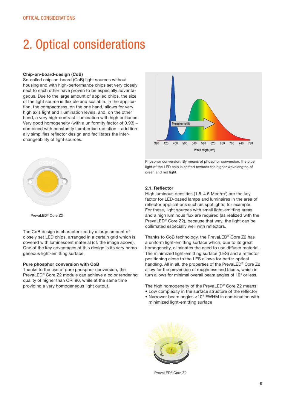 Optical considerations | OSRAM PrevaLED Core Z2 User Manual | Page 8 / 27