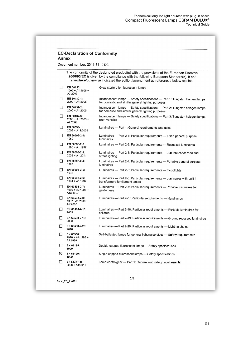 OSRAM DULUX F User Manual | Page 103 / 108