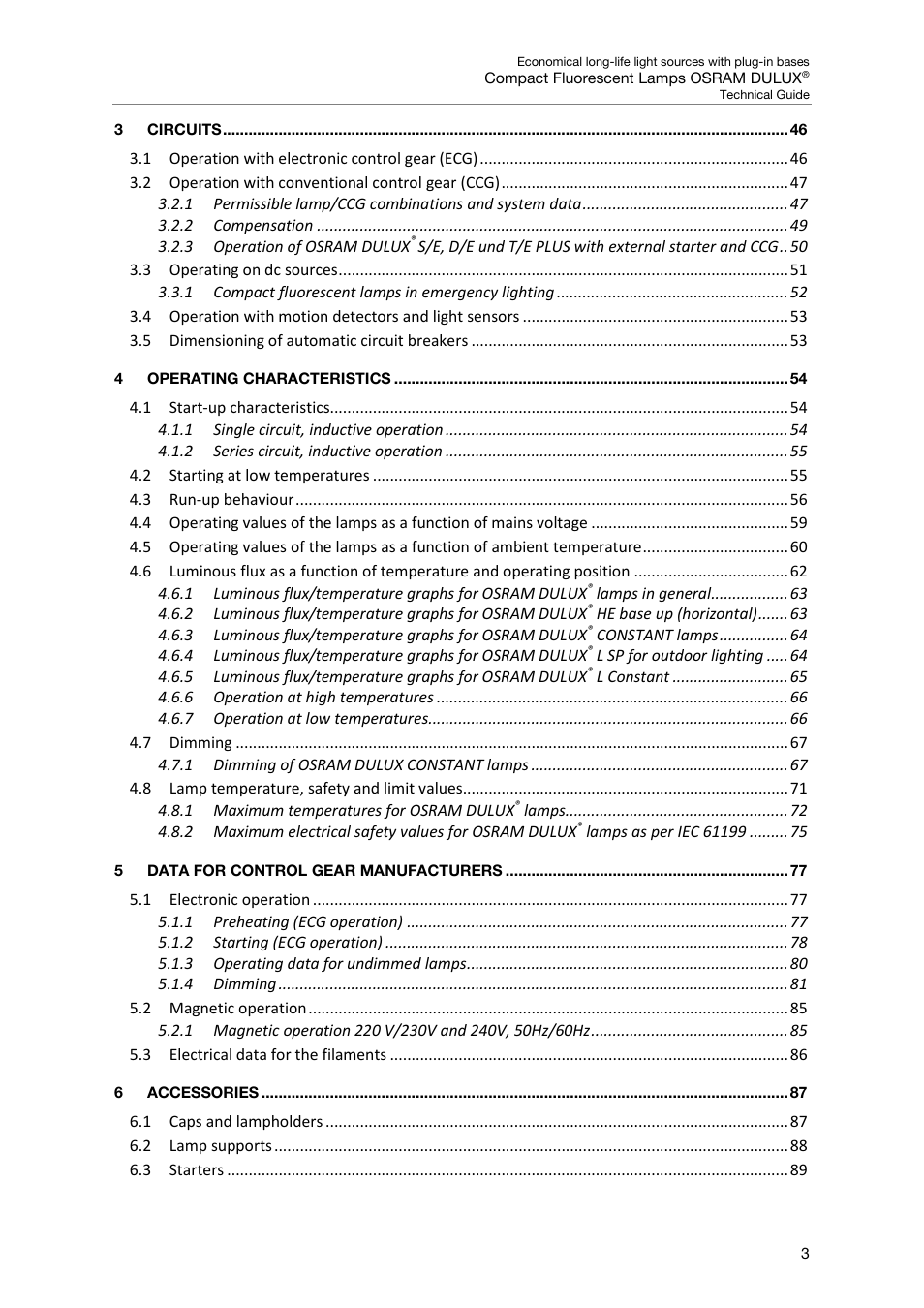 OSRAM DULUX F User Manual | Page 5 / 108