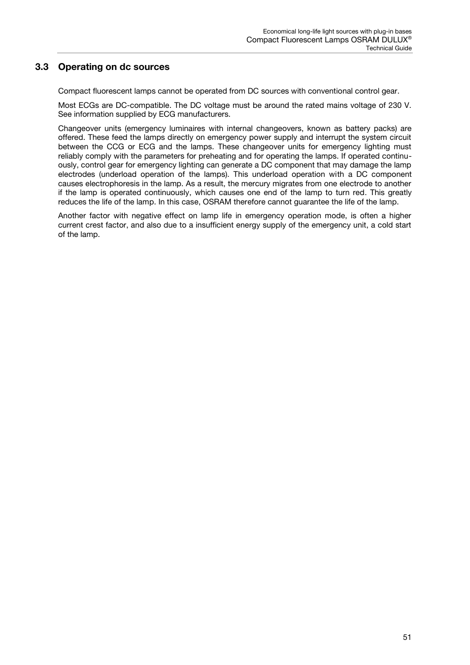 3 operating on dc sources | OSRAM DULUX F User Manual | Page 53 / 108