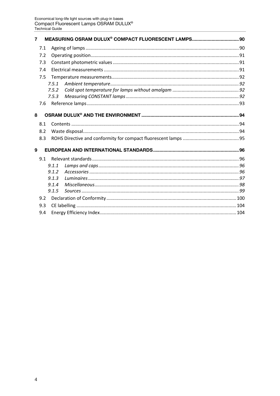 OSRAM DULUX F User Manual | Page 6 / 108