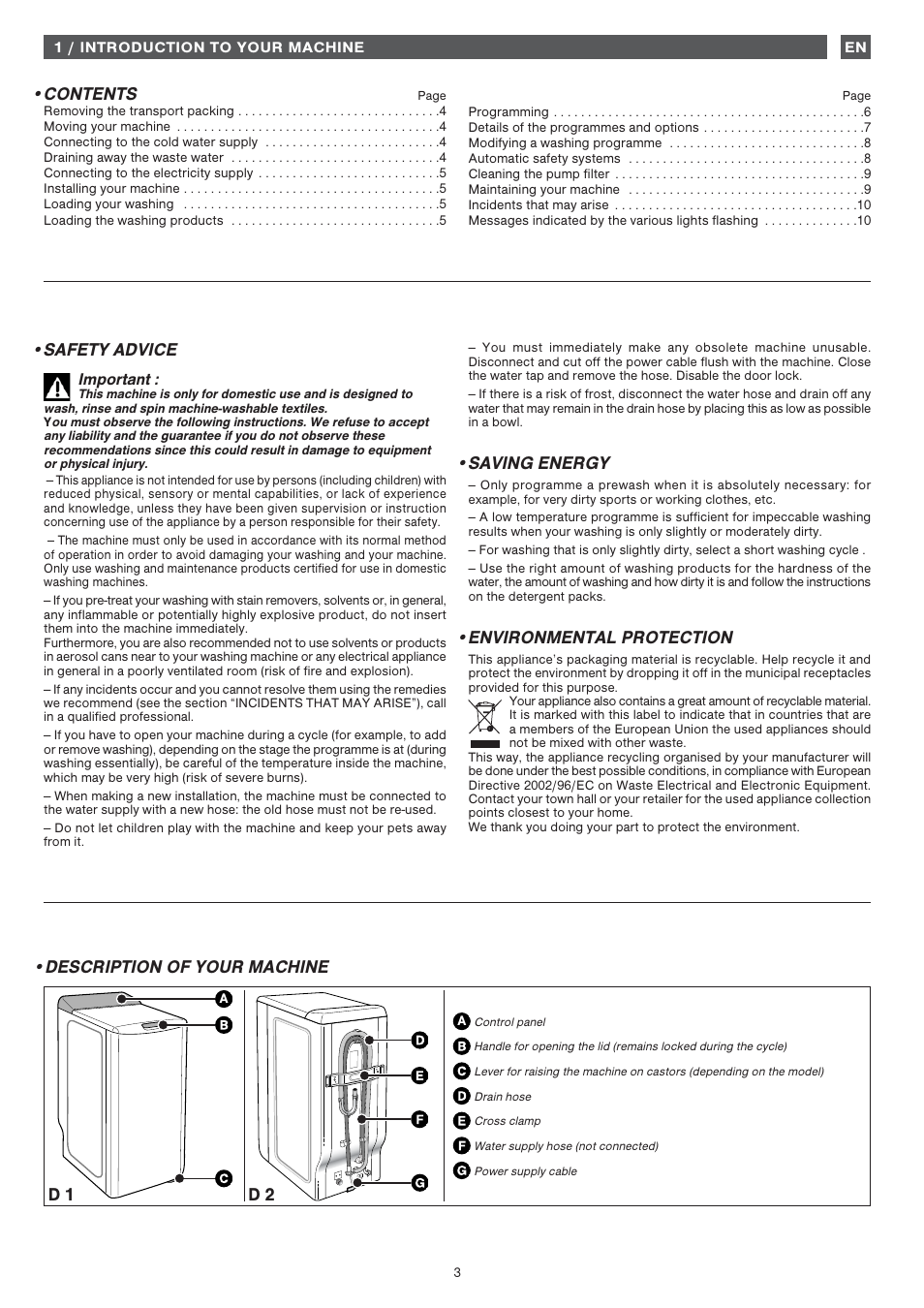 Fagor 1FET-107W User Manual | Page 3 / 44