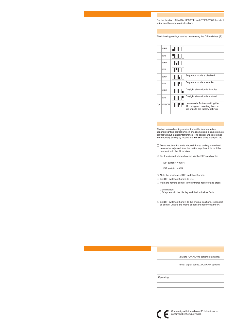 Operation, Appendix | OSRAM EASY RMC User Manual | Page 2 / 2