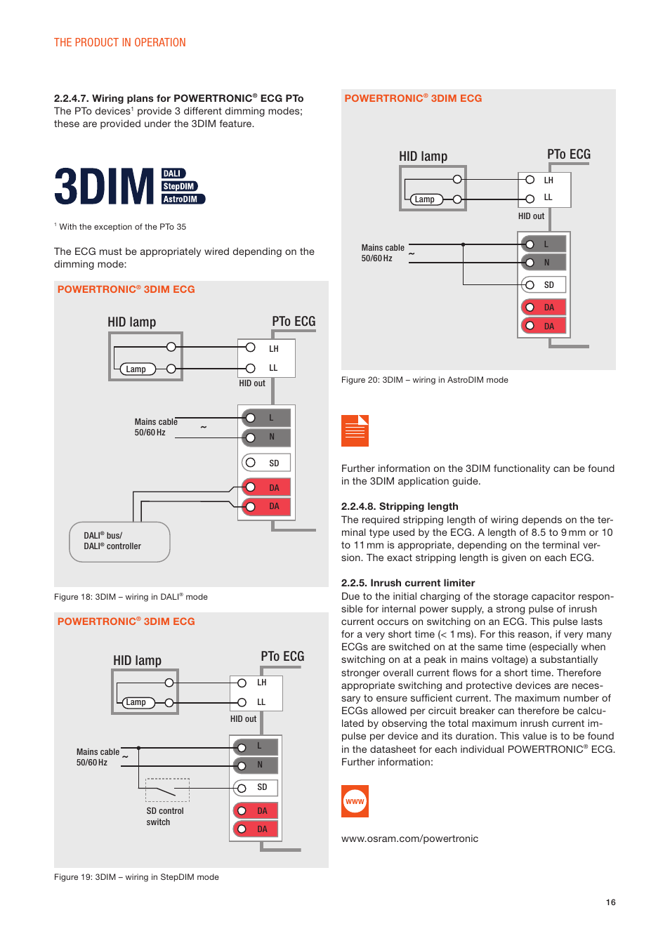 Hid lamp, Pto ecg, The product in operation | OSRAM POWERTRONIC PT-FIT I ECG for HID lamps, with cable clamp User Manual | Page 16 / 42