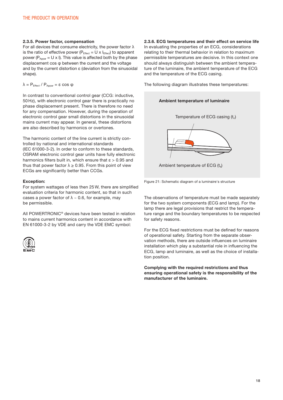 OSRAM POWERTRONIC PT-FIT I ECG for HID lamps, with cable clamp User Manual | Page 18 / 42