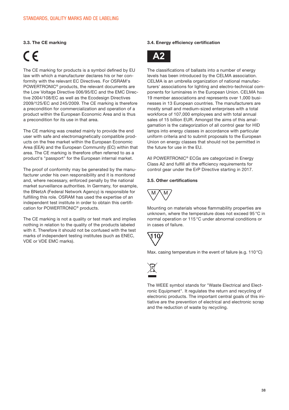 OSRAM POWERTRONIC PT-FIT I ECG for HID lamps, with cable clamp User Manual | Page 38 / 42