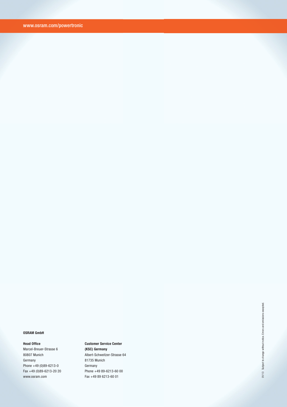OSRAM POWERTRONIC PT-FIT I ECG for HID lamps, with cable clamp User Manual | Page 42 / 42
