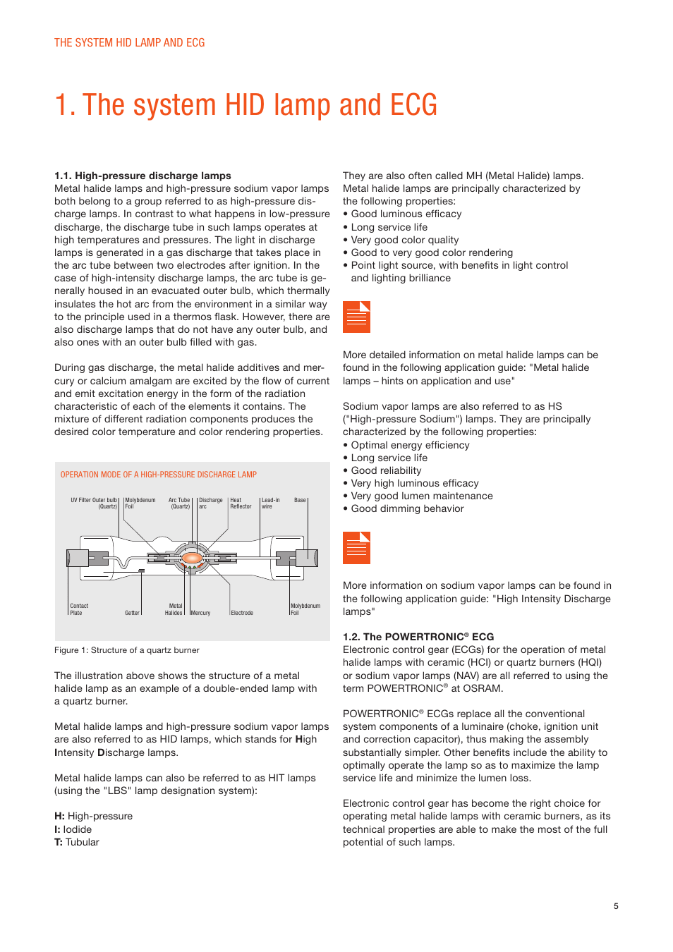 The system hid lamp and ecg | OSRAM POWERTRONIC PT-FIT I ECG for HID lamps, with cable clamp User Manual | Page 5 / 42
