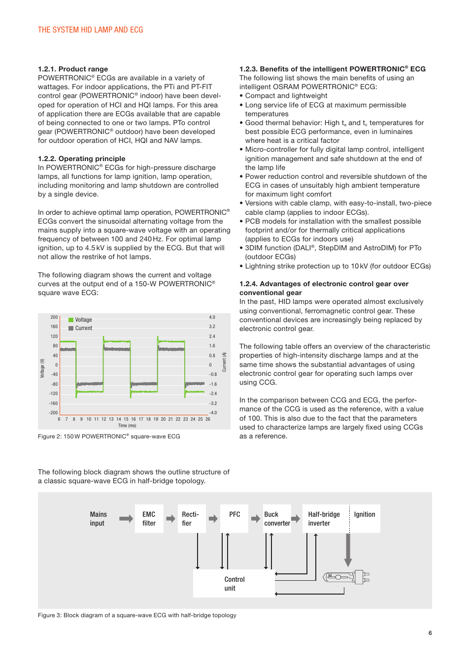 The system hid lamp and ecg | OSRAM POWERTRONIC PT-FIT I ECG for HID lamps, with cable clamp User Manual | Page 6 / 42