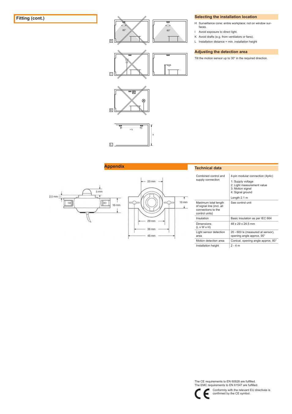Fitting (cont.), Appendix | OSRAM LS__PD MULTI 3 B User Manual | Page 2 / 2