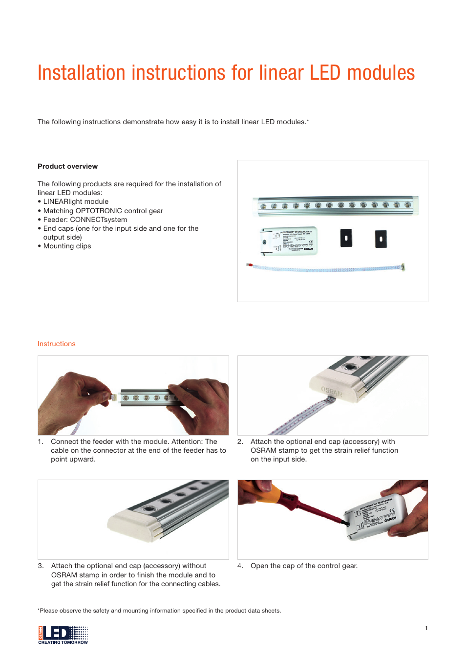 OSRAM LINEARlight Colormix Overall Module User Manual | 2 pages