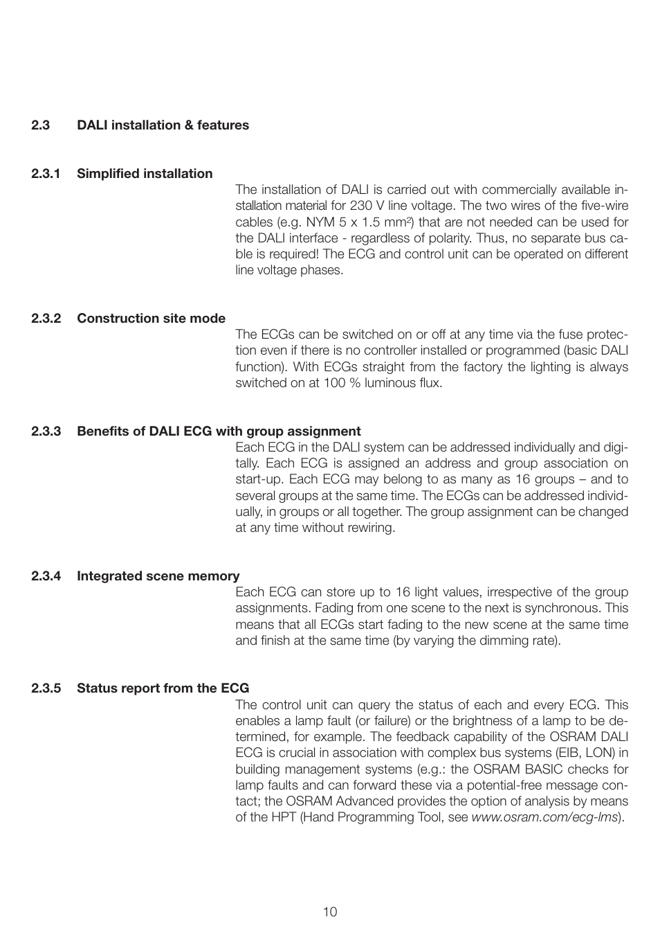 OSRAM QUICKTRONIC INTELLIGENT DIM CFL User Manual | Page 11 / 92