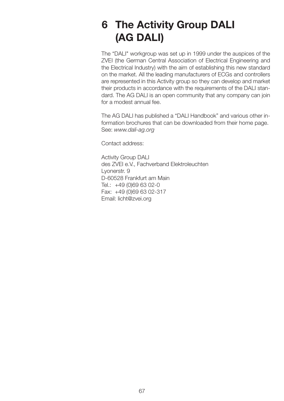 6the activity group dali (ag dali) | OSRAM QUICKTRONIC INTELLIGENT DIM CFL User Manual | Page 68 / 92