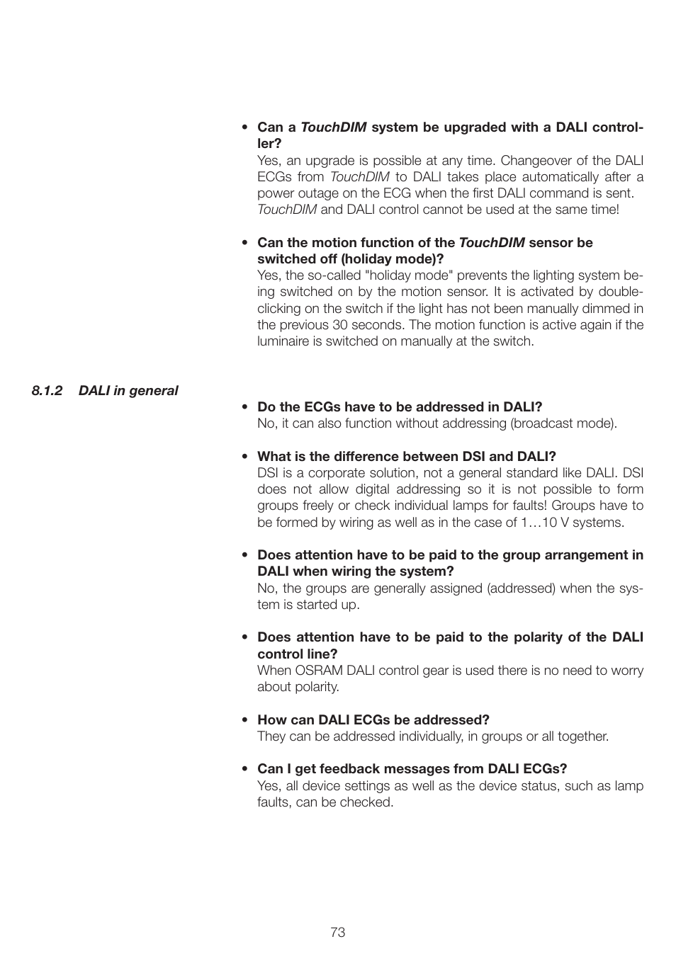 OSRAM QUICKTRONIC INTELLIGENT DIM CFL User Manual | Page 74 / 92