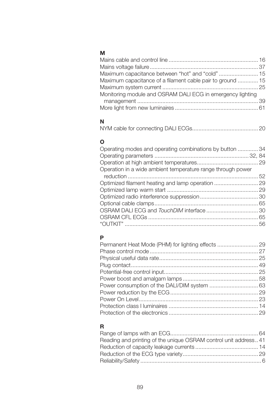 OSRAM QUICKTRONIC INTELLIGENT DIM CFL User Manual | Page 90 / 92