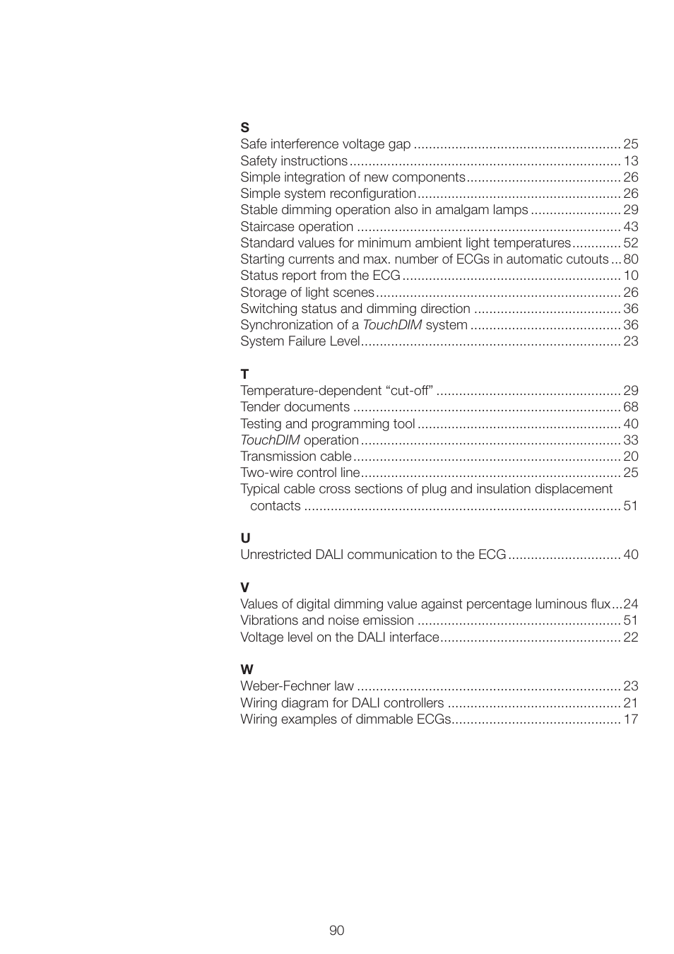 OSRAM QUICKTRONIC INTELLIGENT DIM CFL User Manual | Page 91 / 92