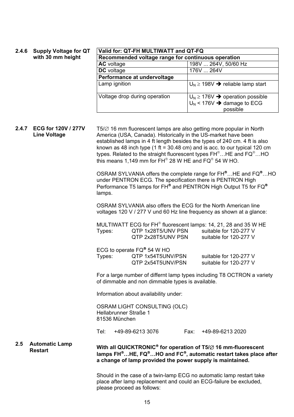 OSRAM QUICKTRONIC-M ECG for circular FL 16 mm User Manual | Page 16 / 93