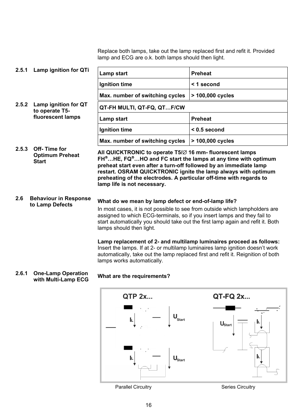 Qtp 2x, Fq 2x | OSRAM QUICKTRONIC-M ECG for circular FL 16 mm User Manual | Page 17 / 93