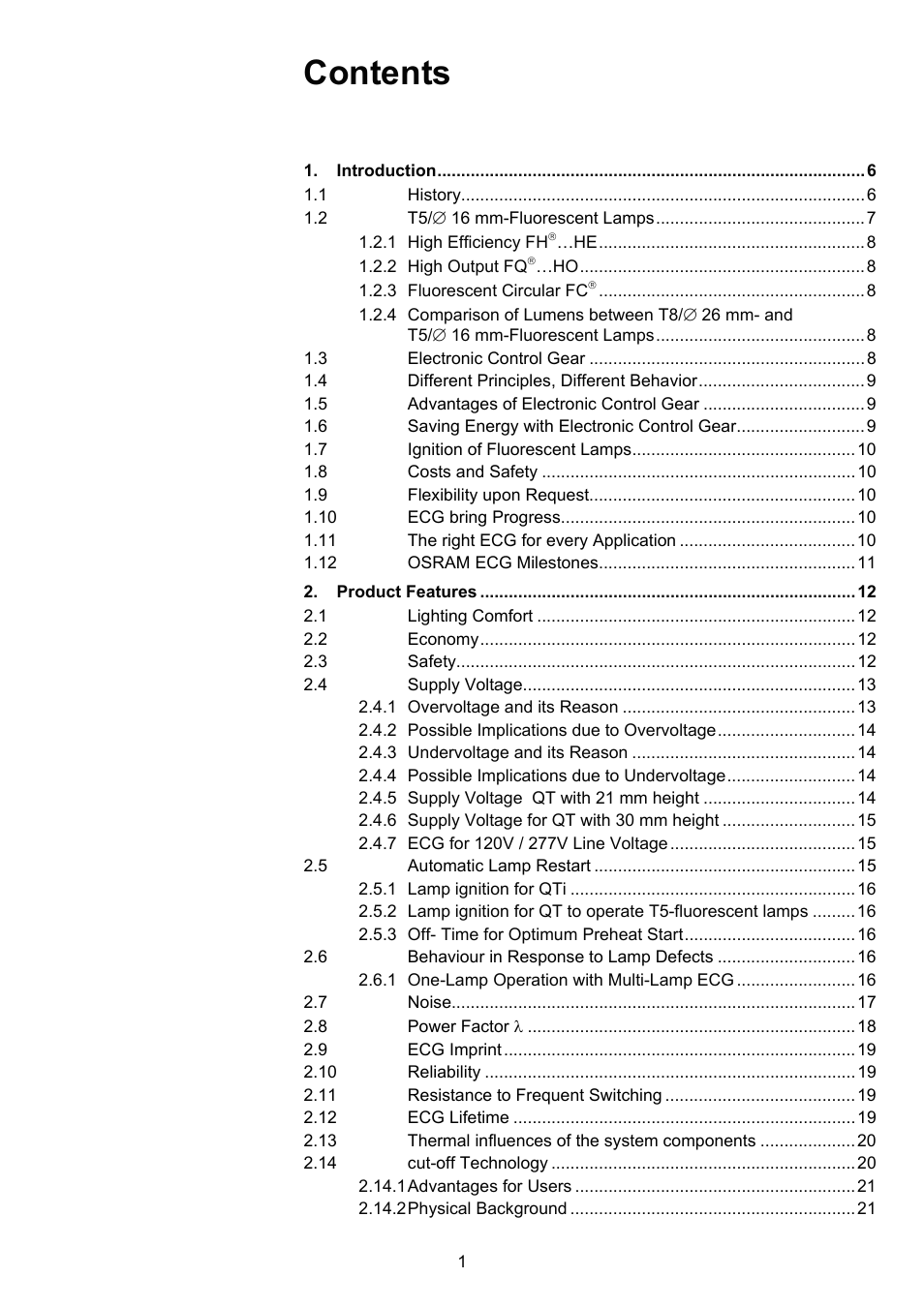 OSRAM QUICKTRONIC-M ECG for circular FL 16 mm User Manual | Page 2 / 93