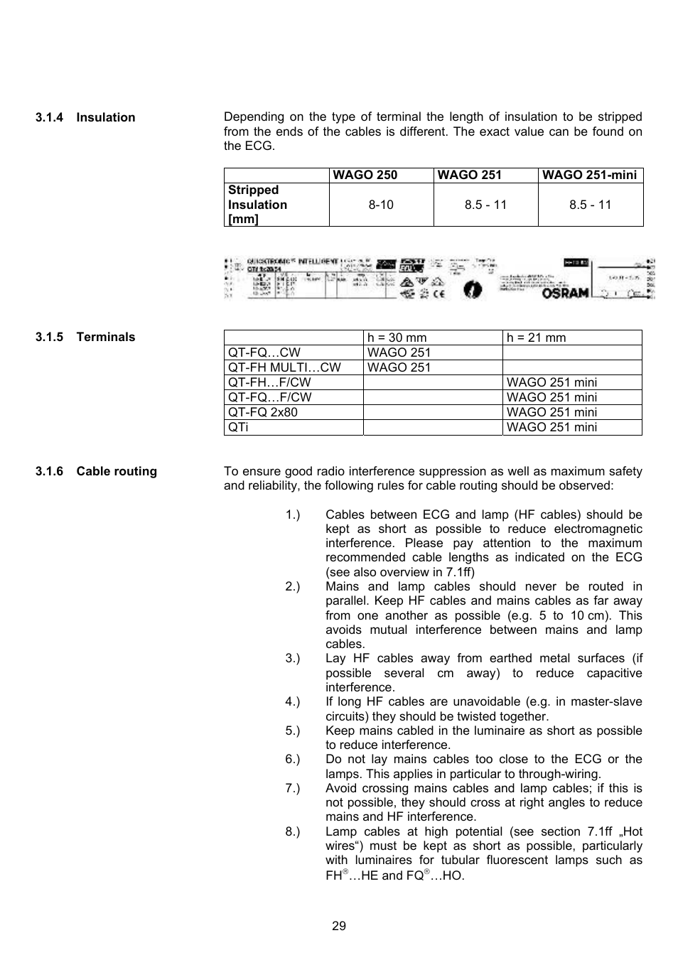 OSRAM QUICKTRONIC-M ECG for circular FL 16 mm User Manual | Page 30 / 93