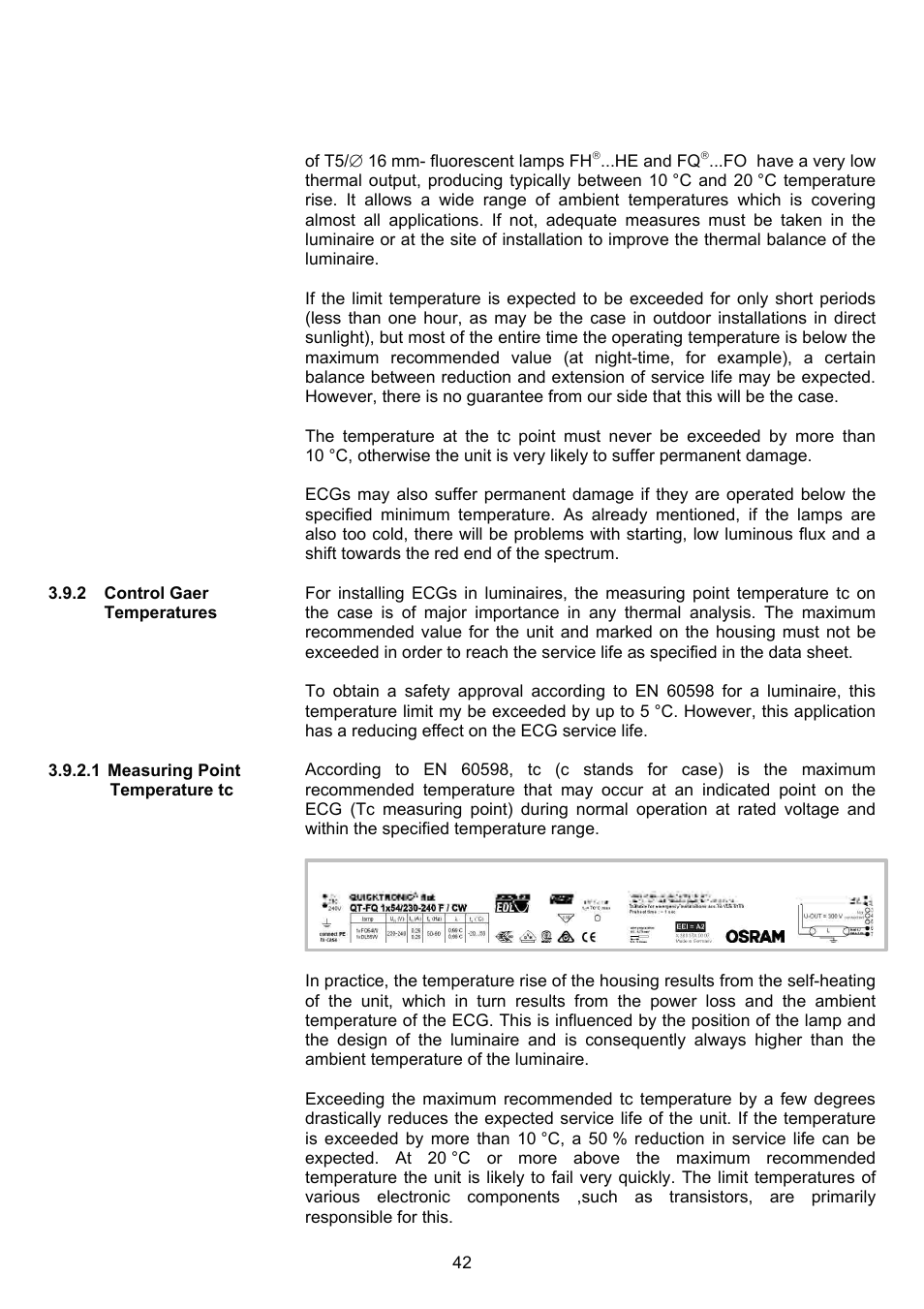 OSRAM QUICKTRONIC-M ECG for circular FL 16 mm User Manual | Page 43 / 93