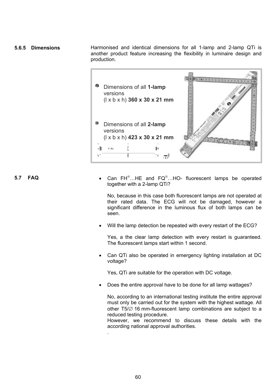 OSRAM QUICKTRONIC-M ECG for circular FL 16 mm User Manual | Page 61 / 93