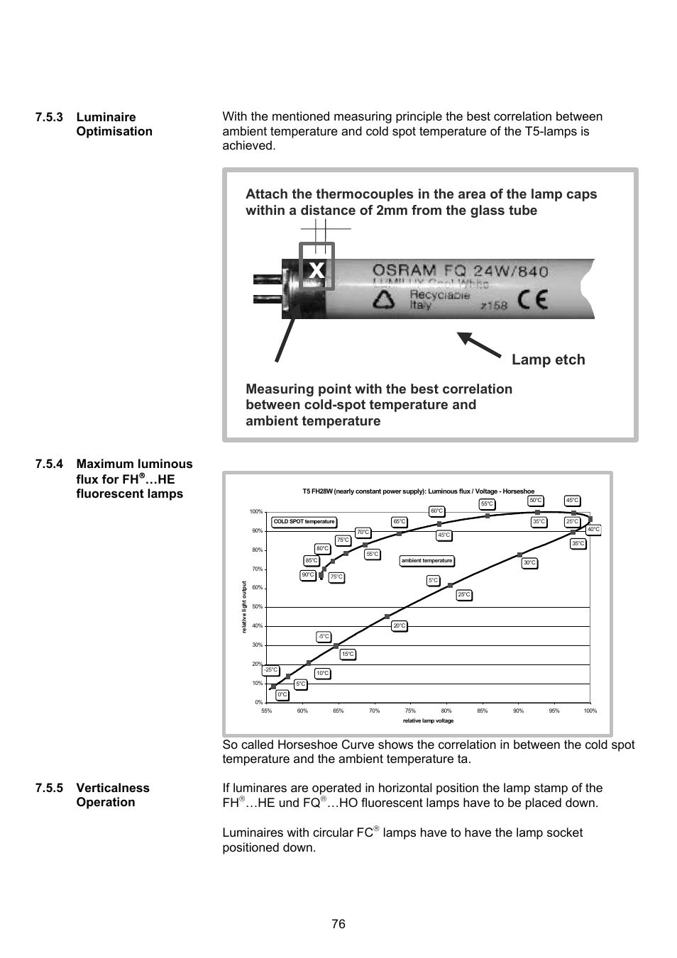Lamp etch, He und fq, Lamps have to have the lamp socket positioned down | OSRAM QUICKTRONIC-M ECG for circular FL 16 mm User Manual | Page 77 / 93