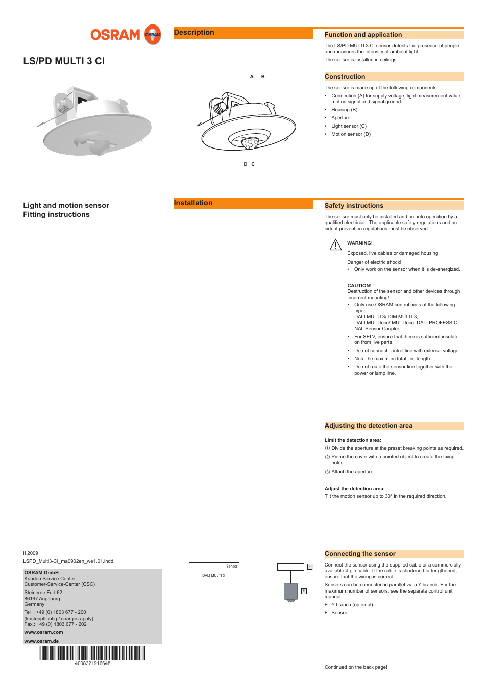 OSRAM LS__PD MULTI 3 CI User Manual | 2 pages