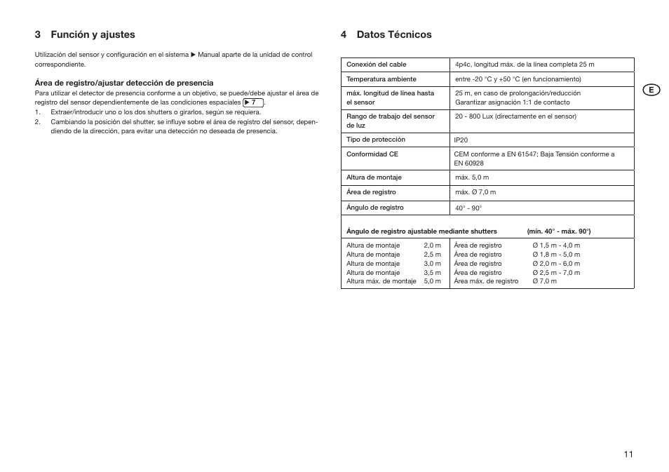 3 función y ajustes, 4 datos técnicos | OSRAM LS__PD LI Analog User Manual | Page 11 / 16