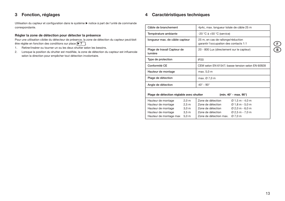 3 fonction, réglages, 4 caractéristiques techniques | OSRAM LS__PD LI Analog User Manual | Page 13 / 16