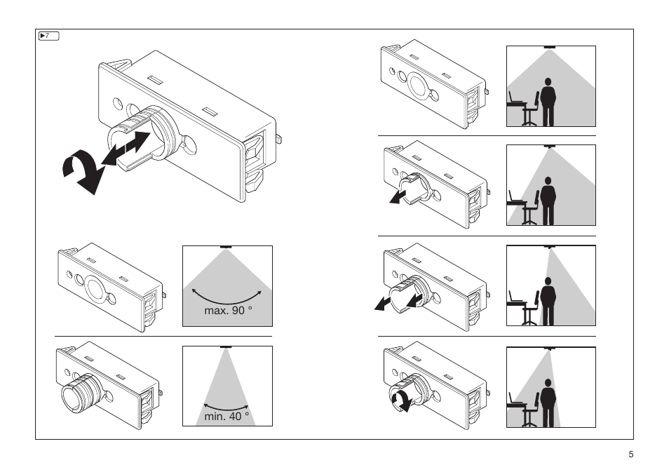 Max. 90 ° min. 40 | OSRAM LS__PD LI Analog User Manual | Page 5 / 16